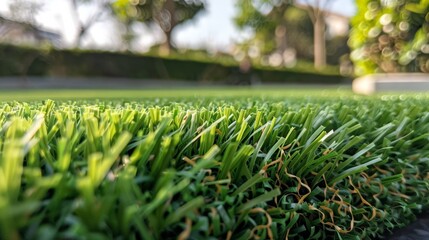 Lush green grass in a close-up shot