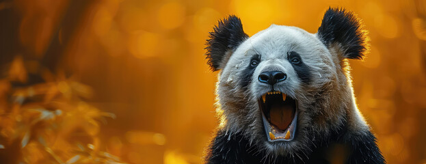 A panda roaring, motion capture. Created with Ai
