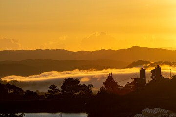 Beautiful Sunrise With Clouds In Da Lat, Vietnam