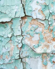 Peeling paint on the surface of an old wall. Abstract background