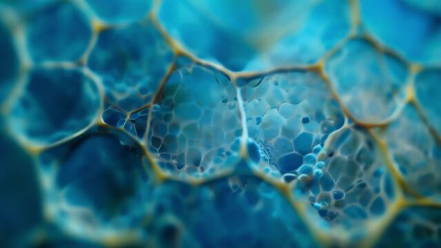 A detailed microscopic view of a plant cells central vacuole which serves as a storage space for water nutrients and waste products. . AI generation.