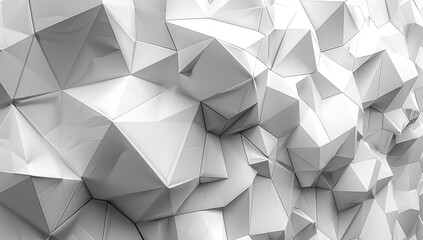  Abstract white low poly background with polygonal shapes. Created with Ai