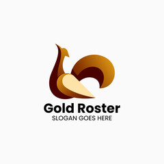 Vector Logo Illustration Rooster Gradient Colorful Style