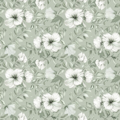 Floral green color, form natural, seamless fabric pattern.