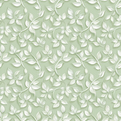 Floral green color, form natural, seamless fabric pattern.