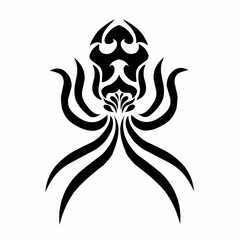 illustration vector graphics of tribal art tattoo design abstract squid