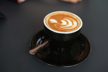 Latte coffee on the table