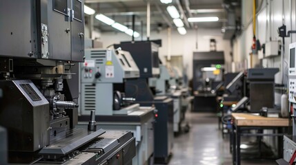 Metal Machining Facility. copy space for text.