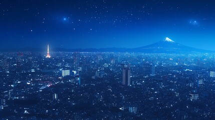 都会の夜景、飛行機からの風景8
