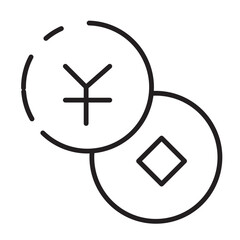 Coin Chinese Money Line Icon