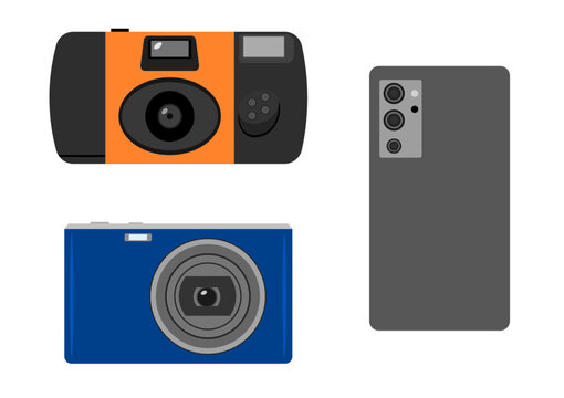 インスタントカメラとデジタルカメラとスマートフォンで撮影