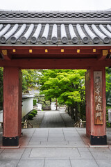 Traditional gate of Japanese shrine