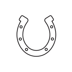 Horseshoe vector icon silhouette lucky design. Horse shoe western design symbol farm isolated logo