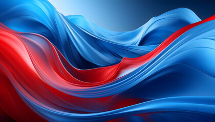 Blue and Red Abstract Design: Dynamic Color Combination - obrazy, fototapety, plakaty