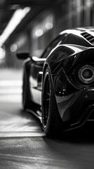 Naklejka premium Sport car monochrome vehicle wheel.