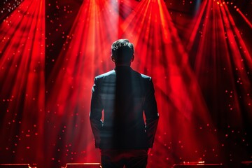 Actor receiving an award on stage
