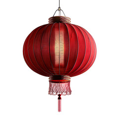 Hanging Chinese Lantern isolated on a transparent background 
