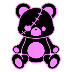パンク系なテディベアイラスト⭐︎PNG