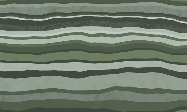 green layered rock. Bedded sedomentary rock cross section. Rock and soil layers.