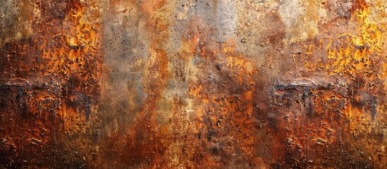 Close up view of a rusty metal surface with natural landscape patterns