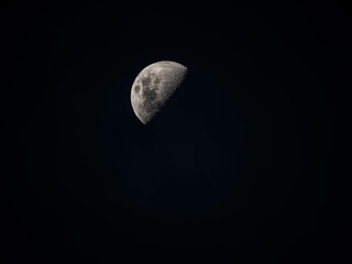 High resolution moon at dark night