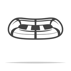 Inflatable life raft icon transparent vector isolated