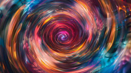 A colorful spiral with a lot of bright colors and a lot of fire