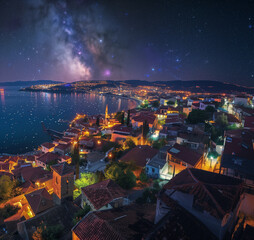 Naklejka premium night starry view