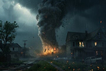 tornado destroys houses