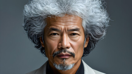 Pastel Charm: Middle-aged Man with Afro Hairstyle, Pastel Aura: Afro Style on Mature Gentleman, Pastel Essence: Middle-aged Gentleman Sporting Afro, Pastel Vibe: Afro Look for Mature Man