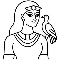 minimalistic-cleopatra-falcon extra - Vector - Vector art - Vector illustration - Vector design - Latest Vector - Ultimate Vector - Premium Vector - Vector pro - Premium illustration