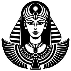 Beautiful Cleopatra silhouette hieroglyphic glyph - Vector - Vector art - Vector illustration - Vector design - Latest Vector - Ultimate Vector - Premium Vector - Vector pro - Premium illustration