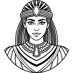  Cleopatra-portrait-outline - Vector - Vector art - Vector illustration - Vector design - Latest Vector - Ultimate Vector - Premium Vector - Vector pro - Premium illustration