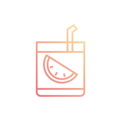 Watermelon Juice icon design with white background stock illustration