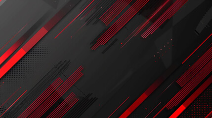 abstract black, red square line Morden technology background.