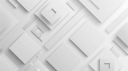 abstract 3d square white technology communication concept background. Random shifted white cube...