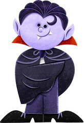 Vampire hand drawn illustration in cartoon design