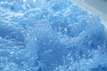 A detailed image capturing the movement and texture of bubbling blue water