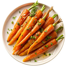 plate of sweet and sticky honey glazed carrots