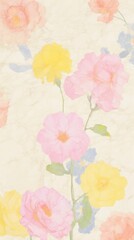 Flower pattern marble wallpaper backgrounds abstract painting.