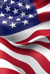 Obraz premium America USA Flag Waving With Texture Background