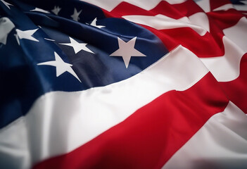 America USA Flag Waving With Texture Background