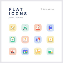 Minimal Flat icon set_education02