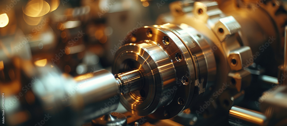 Aufkleber A close-up shot of a precision milling machine at work. Generative AI.