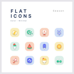 Minimal Flat icon set_summer