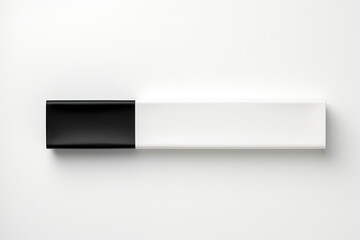 3d render of black and white cosmetic tube isolated on white background