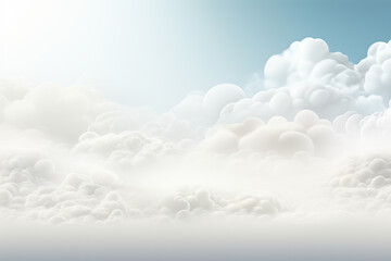 Cloudscape with blue sky and white clouds. 3d rendering