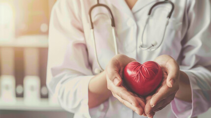 Doctor's Healing Touch: A Red Heart Cupped in Caring Hands