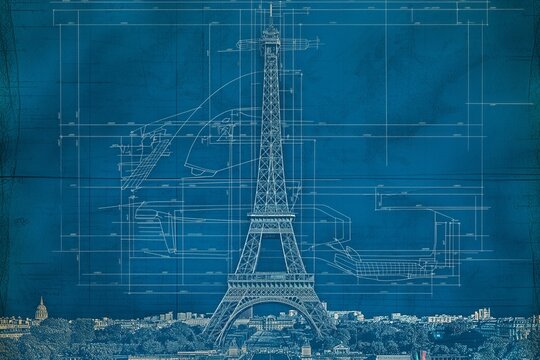 Blueprint Design of the Eiffel Tower Structure