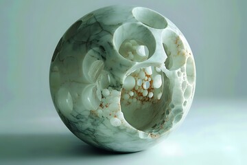 Natural Earthy Essence: Spherical Object with Textural Play